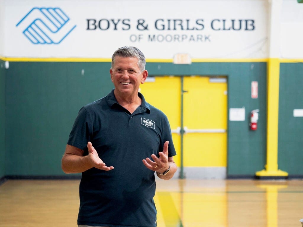 Smiling man speaking at Boys & Girls Club of Moorpark.