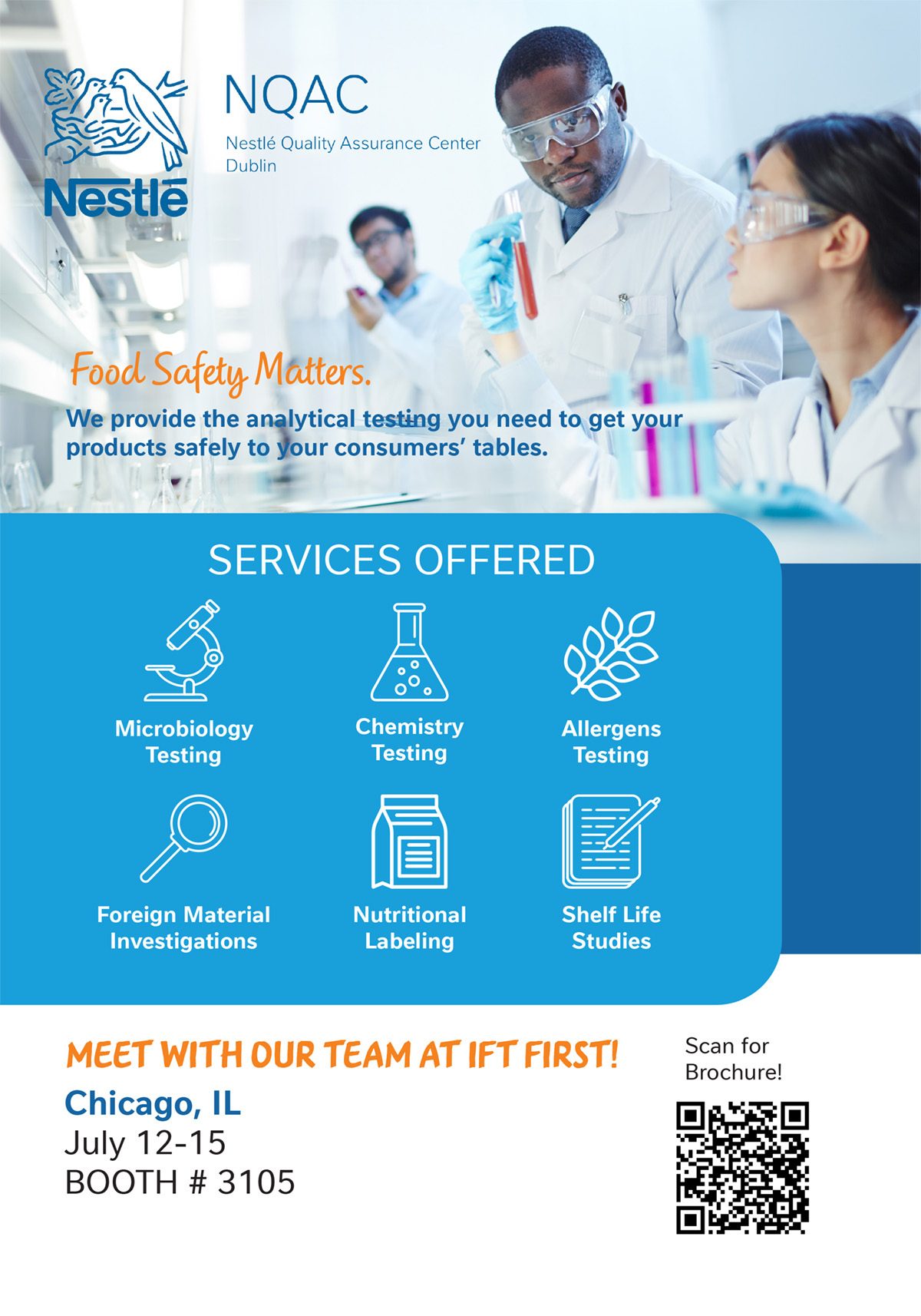 NQAC offers food safety analytical testing services, including microbiology, chemistry, allergens, and nutritional labeling.