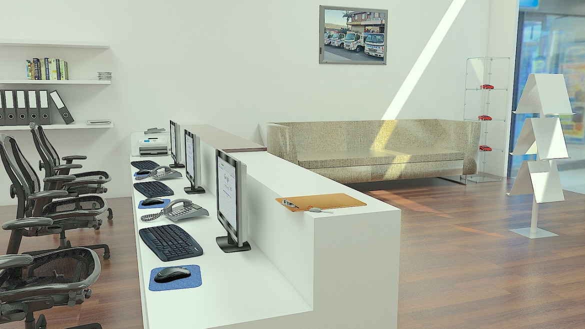 Computer monitor, Property, Building, Peripheral, Shelf, Couch, Shelving