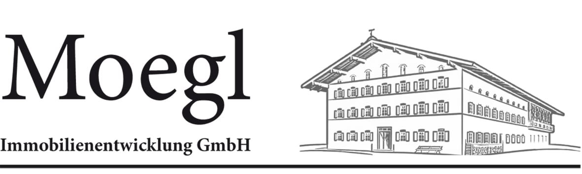 Logo for Moegl Immobilienentwicklung GmbH featuring the company name and an illustration of a traditional building.
