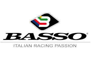 BASSO logo featuring a stylized 'B' graphic and the tagline 'ITALIAN RACING PASSION'.