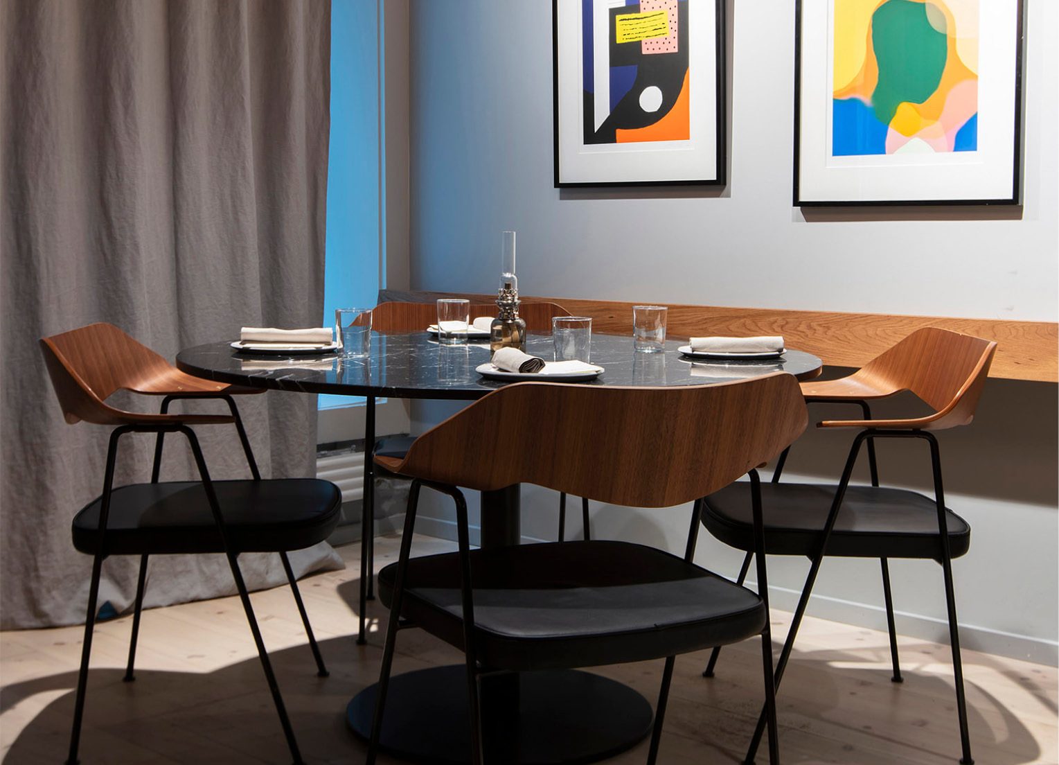 Kitchen & Dining Room Table, Interior design, Wood stain, Furniture, Flooring, Chair