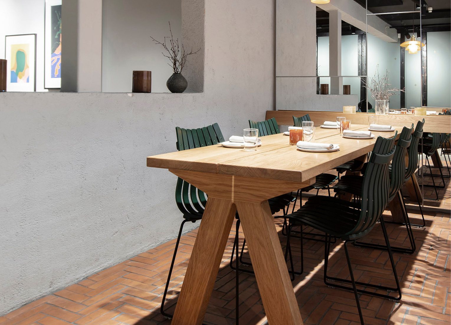 Kitchen & Dining Room Table, Interior design, Wood flooring, Furniture, Floor, Chair, Plank