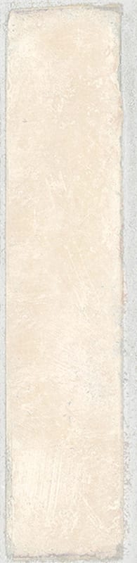 A long, narrow, textured light beige rectangle with rough edges on a gray background.