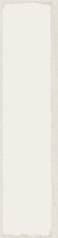 A vertical off-white rectangle with rough, torn edges on a subtle light background.