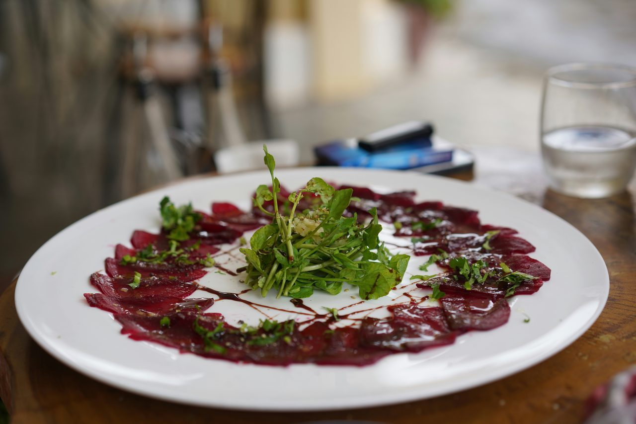 Beetroot carpaccio in Kampot