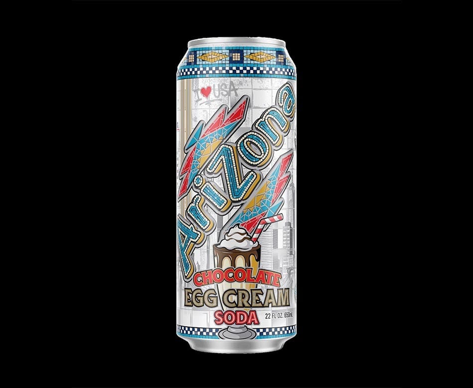 Arizona Chocolate Egg Cream Soda can, I ❤️ USA.