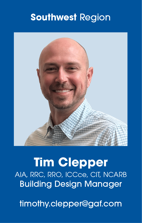 GAF Building Design Manager, Tim Clepper.