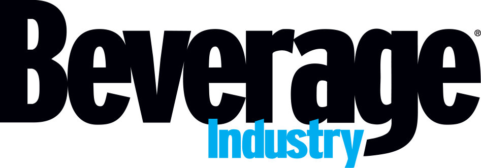 Logo for Beverage Industry magazine with black and blue text.
