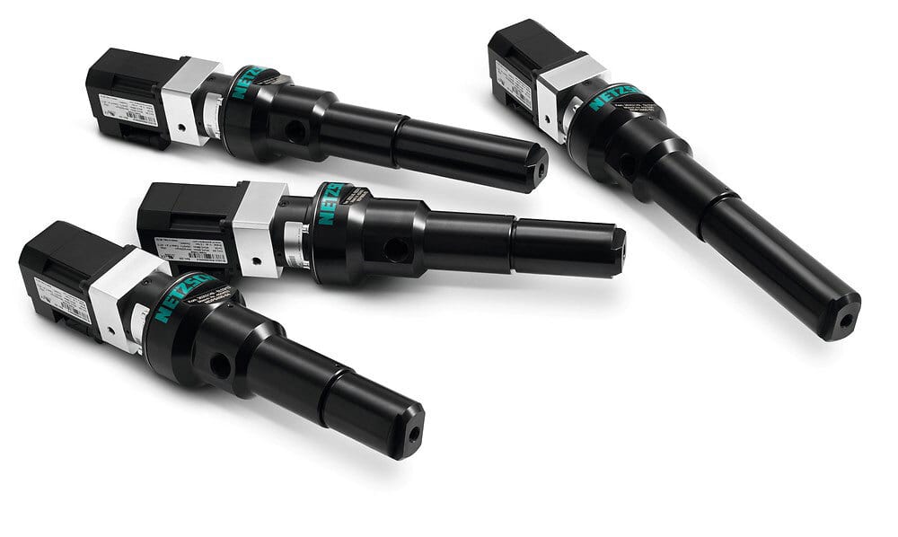 Black and silver industrial drive units with NETZSCH branding, on a white background.