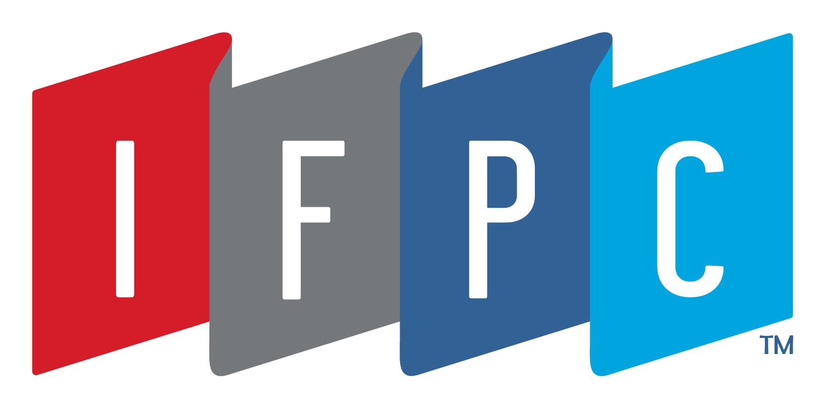 IFPC logo with letters I, F, P, C on red, gray, blue, and light blue wavy banner-like shapes.