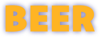 The word BEER in large yellow letters on a blue textured background.