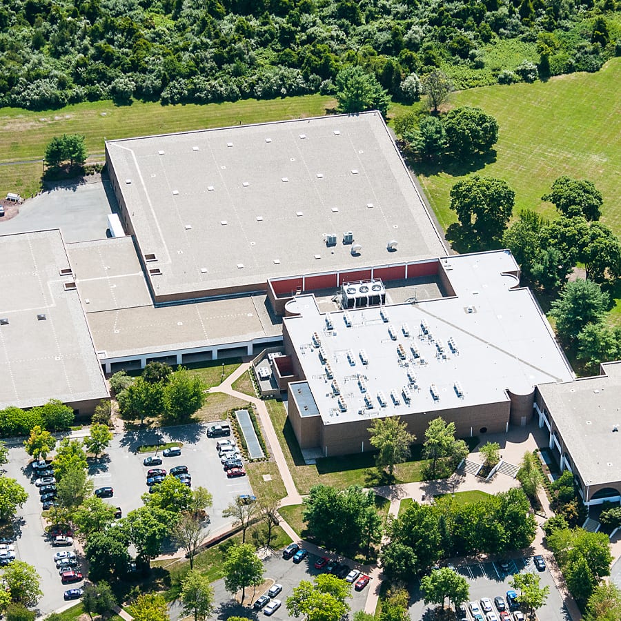 Aerial view of New York Life building.