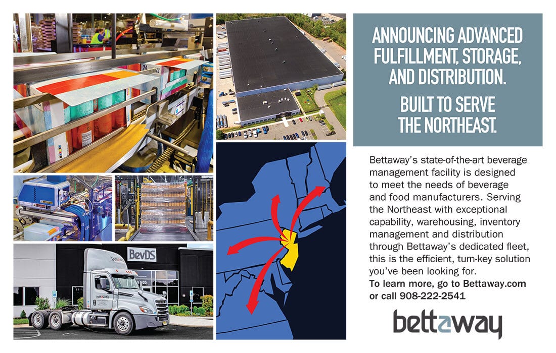 Bettaway: Northeast fulfillment, storage & distribution for beverages and food with facility images.