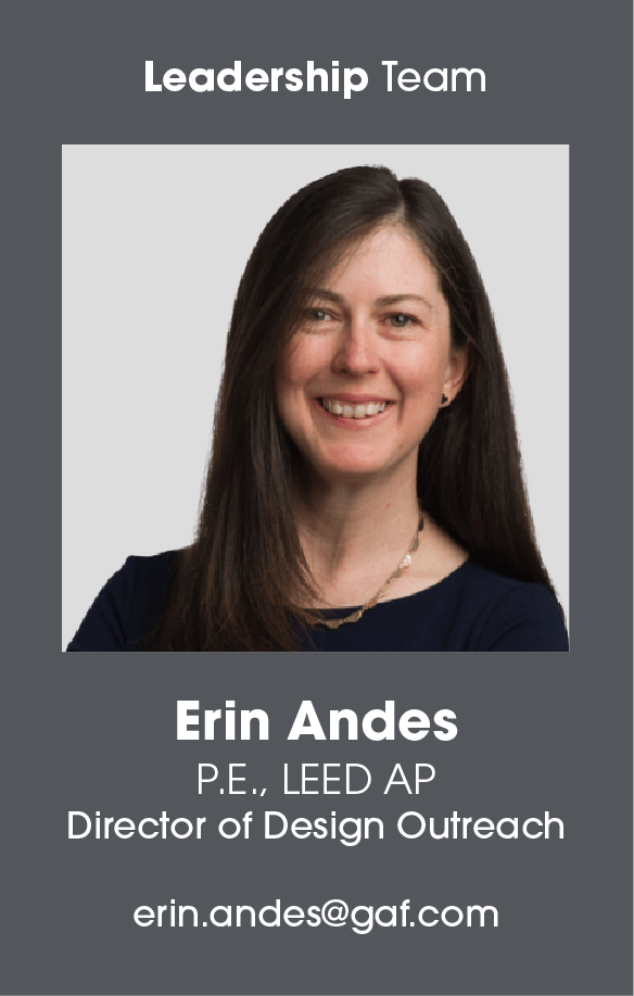 GAF Director of Design Outreach, Erin Andes.