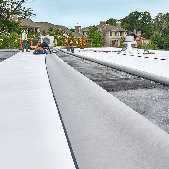 Data center roof assembly in progress.
