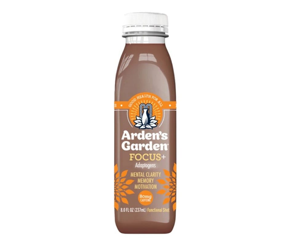 Arden's Garden FOCUS+ 8oz functional shot with adaptogens, 80mg caffeine for focus.
