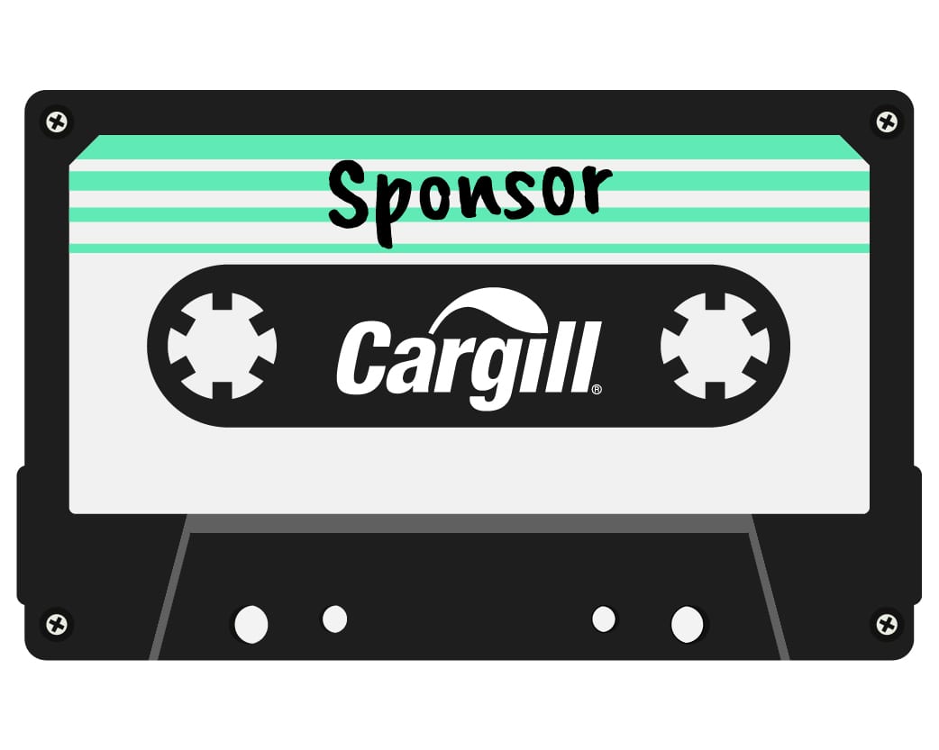 A cassette tape with a label that says "Sponsor Cargill" and includes the Cargill logo.
