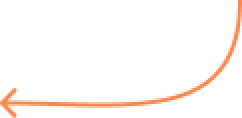 An orange arrow curves from the bottom right, then points left horizontally, with an arrowhead at the end.