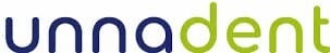 Logo for unnadent, with 'unna' in dark blue and 'dent' in lime green.