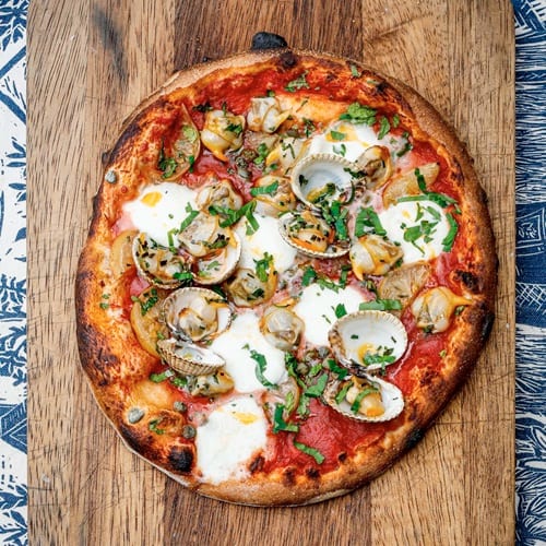 Cookware and bakeware, Pizza cheese, Food, Ingredient, Tableware, Recipe, Cuisine, Dish