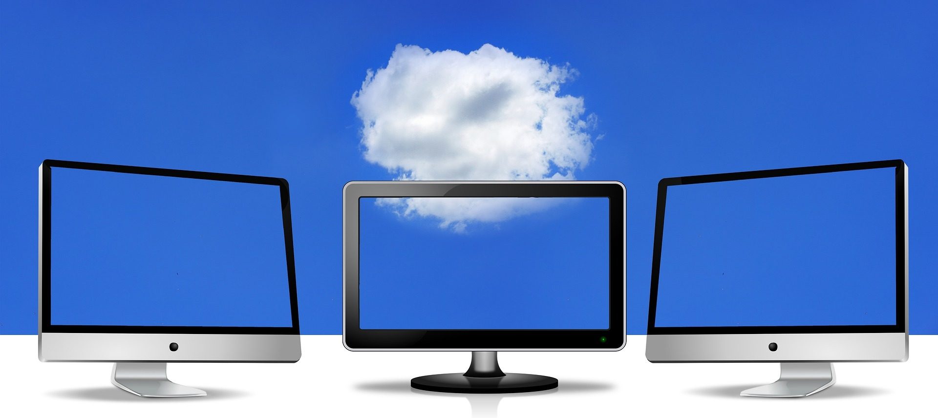 Flat panel display, Personal computer, Output device, Peripheral, Cloud, Sky