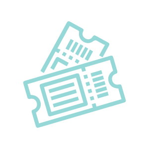 Icon of two blue tickets.