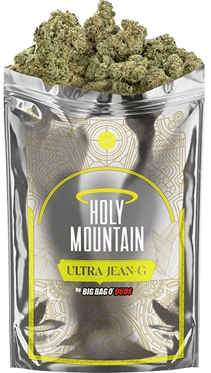 A pouch of Holy Mountain Ultra Jean-G flower.