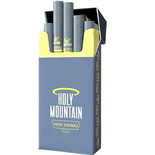 A box of Holy Mountain pre-rolls.