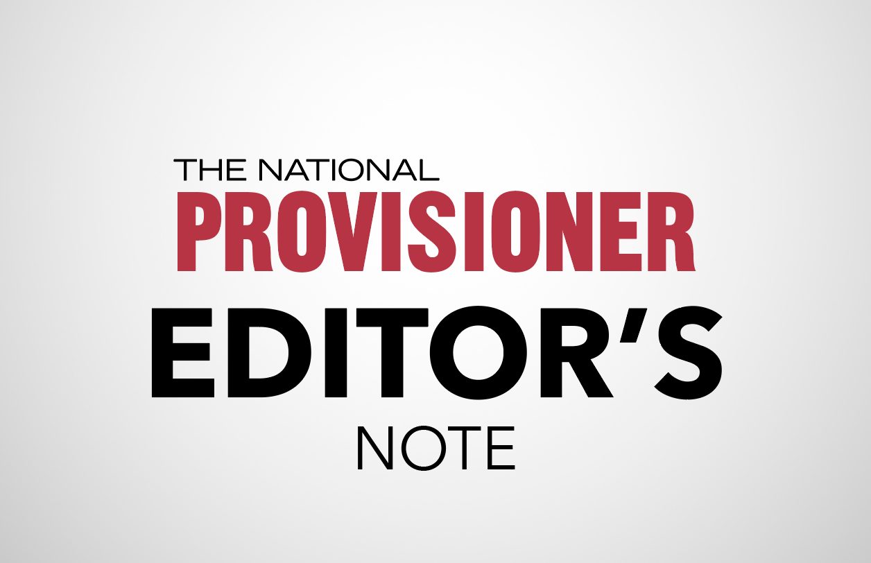 Text: The National Provisioner Editor's Note.