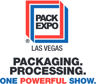 PACK EXPO Las Vegas logo: Packaging. Processing. One Powerful Show.