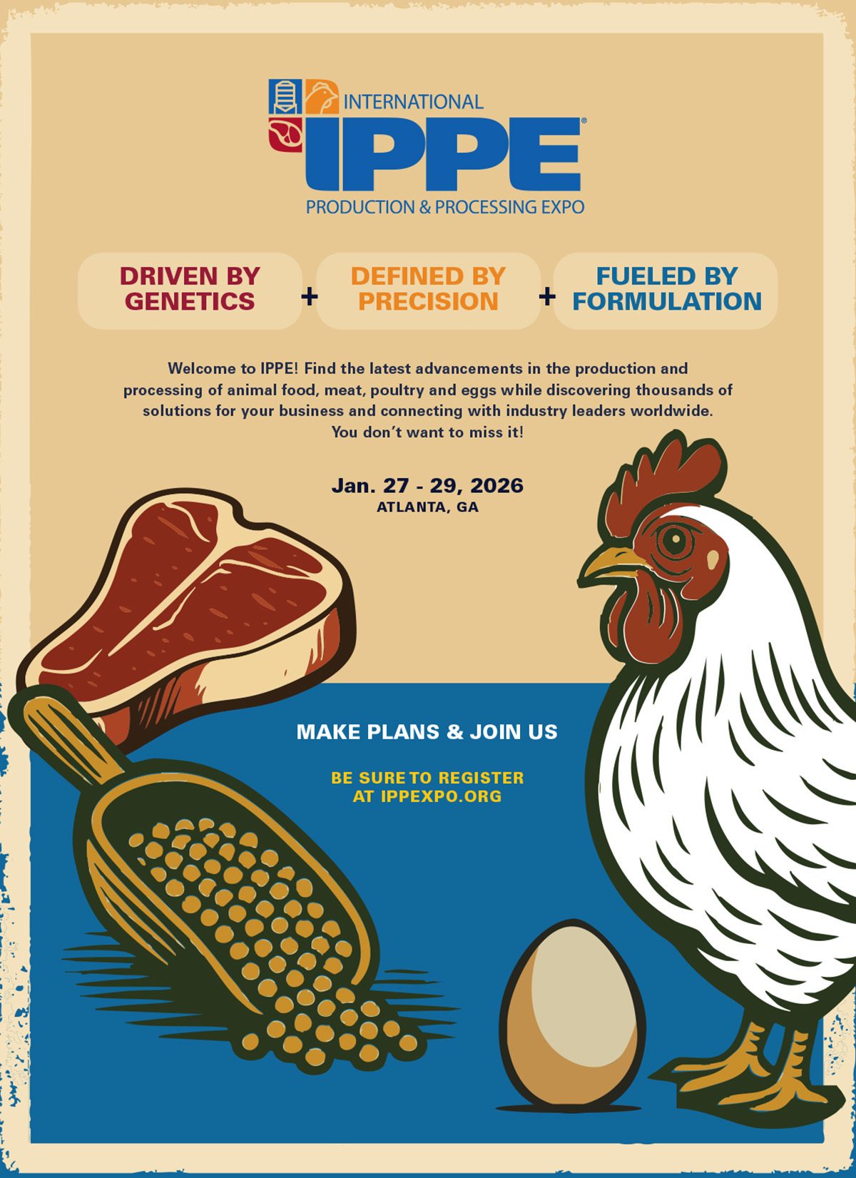 IPPE 2026 expo ad: Jan 27-29, Atlanta. Meat, poultry, egg industries. Register: IPPEXPO.ORG.