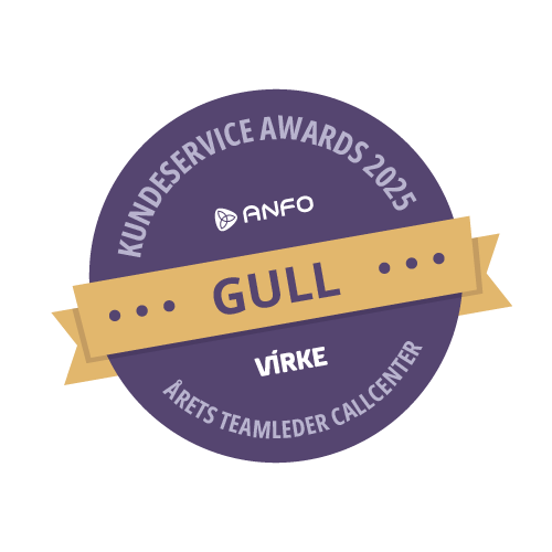 Kundeservice Awards 2025, Gold for Årets Teamleder Callcenter by ANFO and VÍRKE.