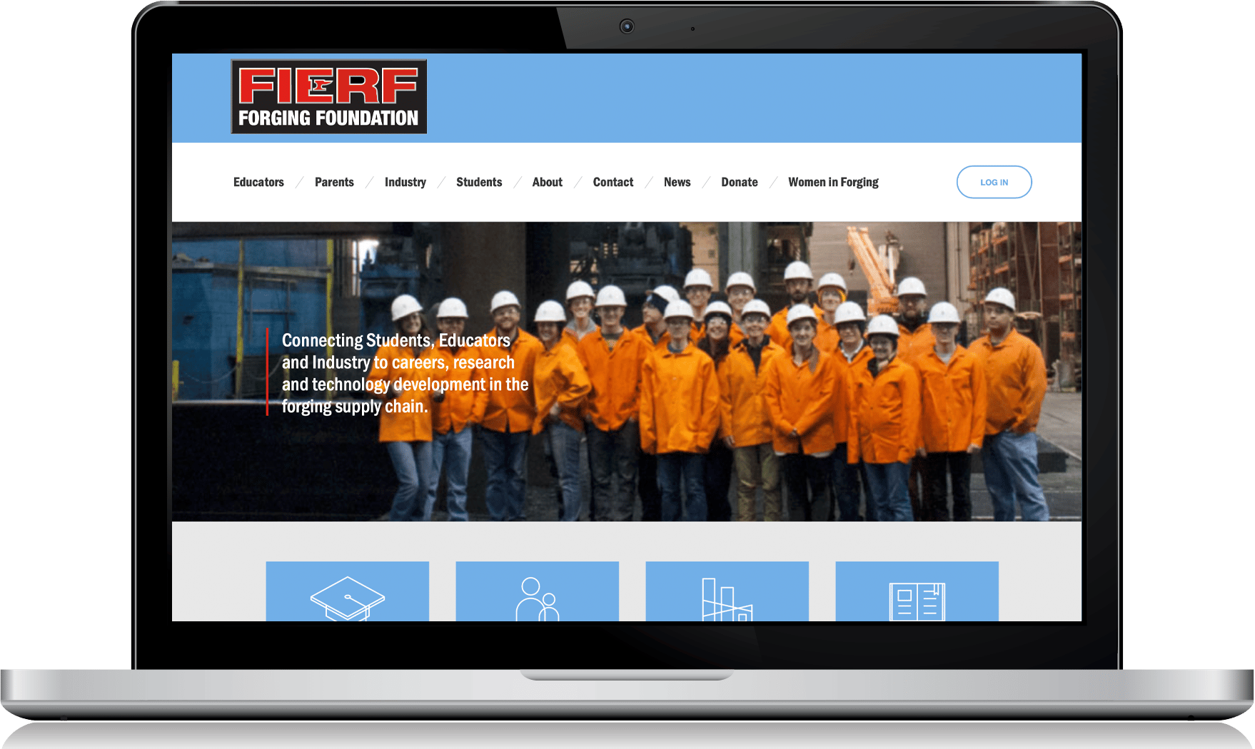 Laptop with FIERF Website Displayed