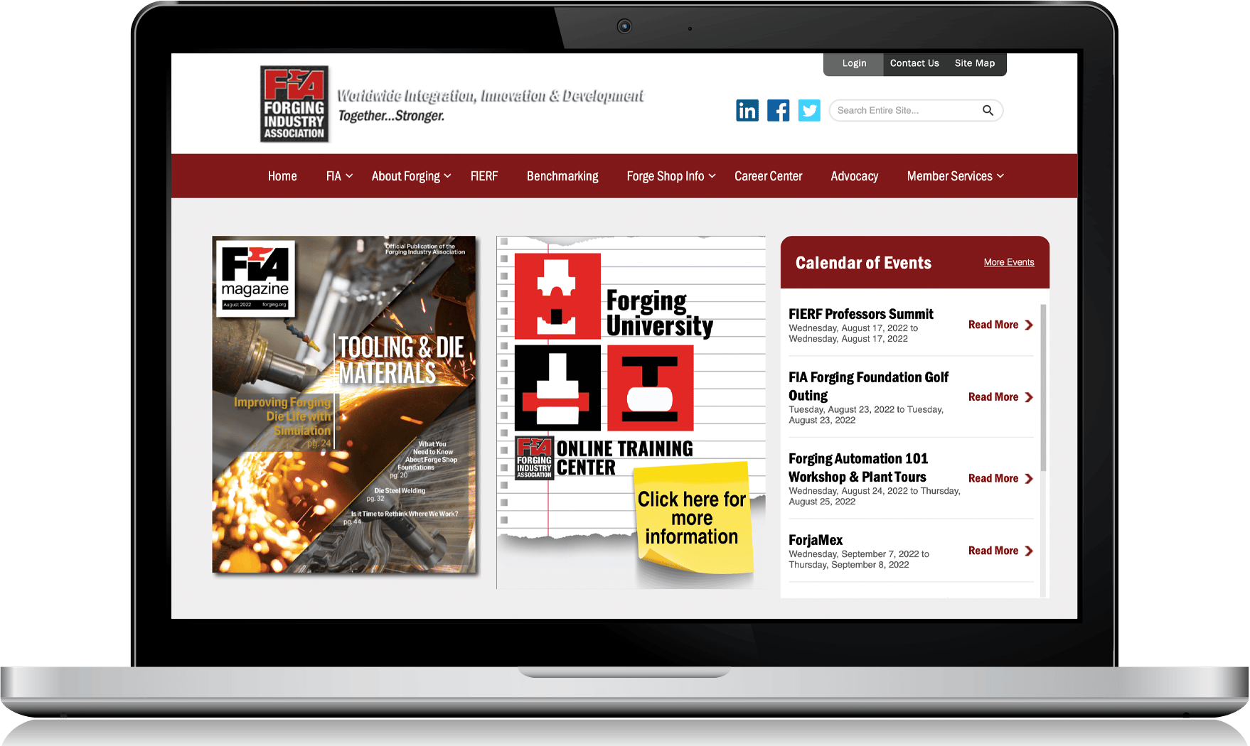 Laptop with FIA Website Displayed