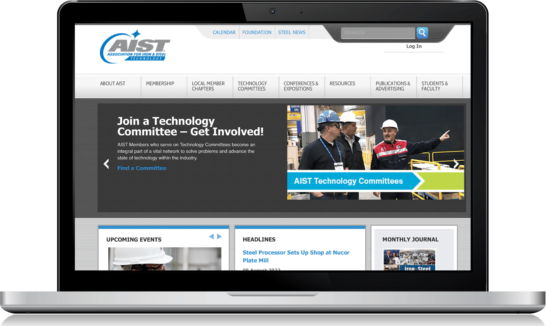 Laptop with AIST Website Displayed