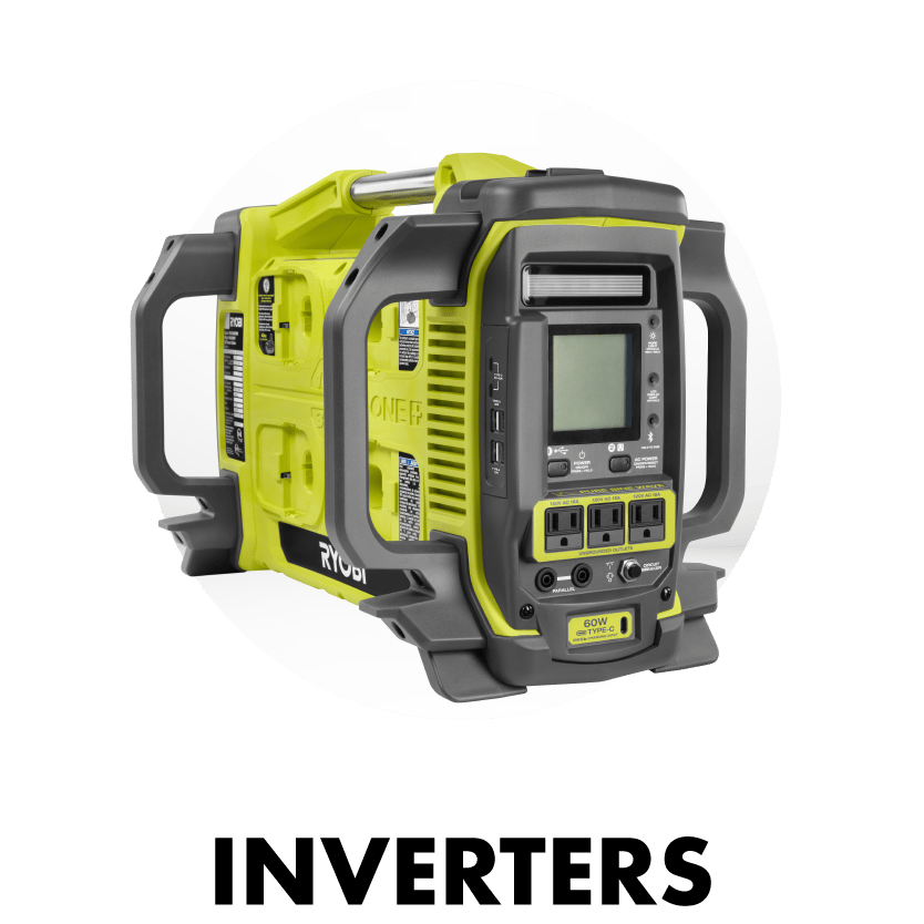 Green Ryobi portable inverter.