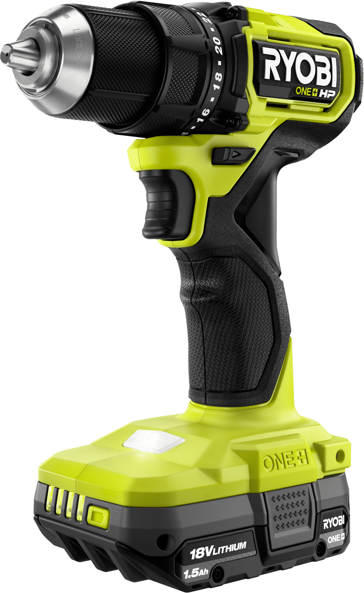 Handheld power drill, Green, Light, Yellow, Font