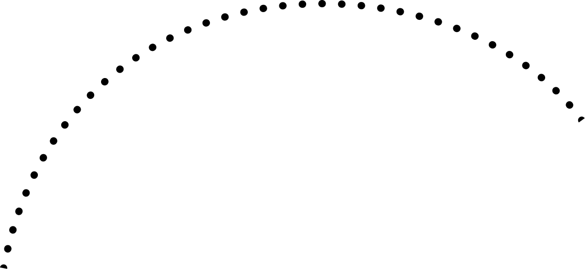 Black dots form an upward curve on a dark green background.