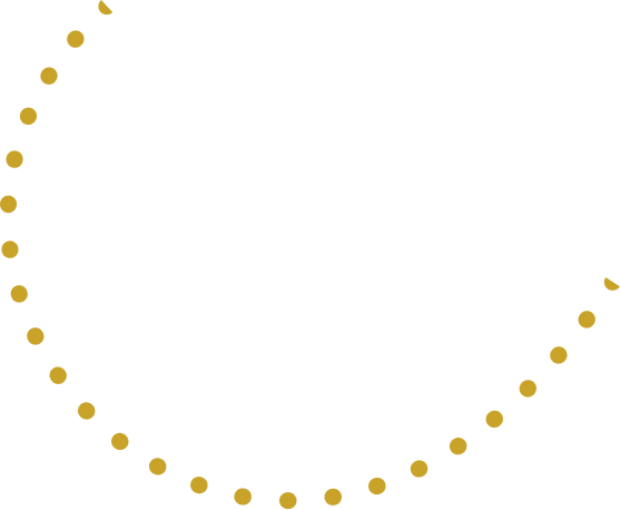 A U-shaped curve composed of many small golden dots on a black background.