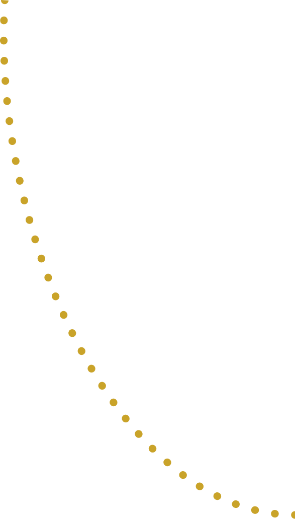 Golden yellow dots forming a smooth curve from top-left to bottom-right against a black background.