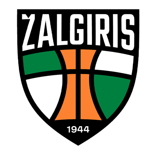Žalgiris basketball club logo: shield with team name, stylized basketball in Lithuanian colors, and 1944.