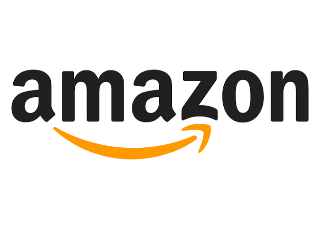 Black Amazon logo with an orange smile arrow underneath on a white background.