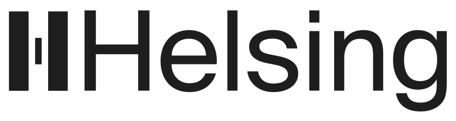 Helsing logo, with a stylized 'H' comprised of three vertical bars.