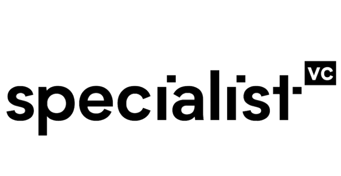 Black 'specialist+' logo with 'VC' in a square, on a dark green background.