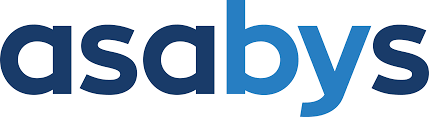 Asabys logo: 'asa' in dark blue, 'bys' in light blue.