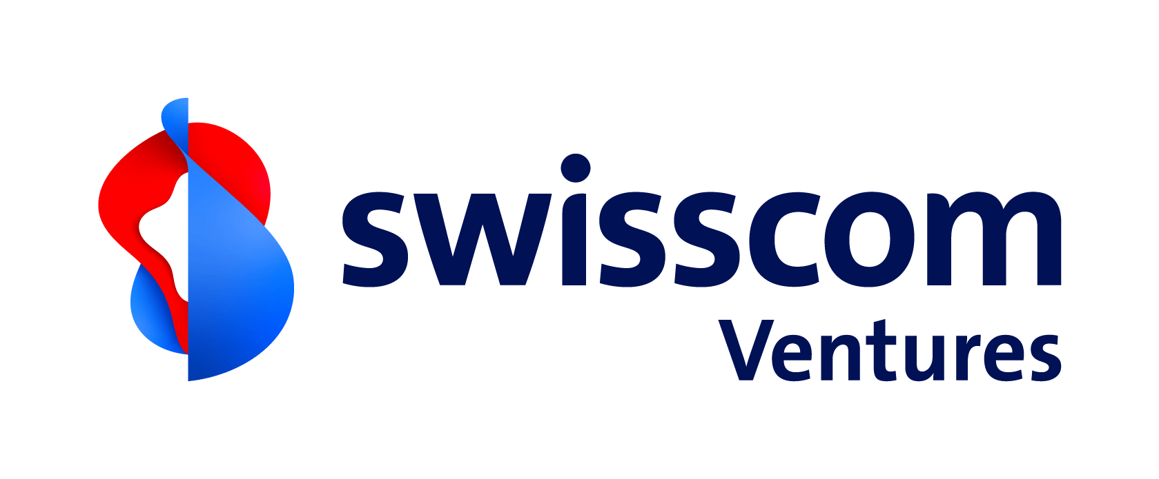 Swisscom Ventures logo with a stylized red, white, and blue abstract symbol and dark blue text.