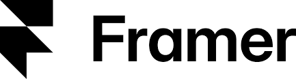 Framer logo with a black geometric symbol and text.