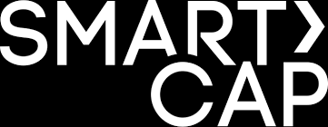 White text "SMART> CAP" on a black background.