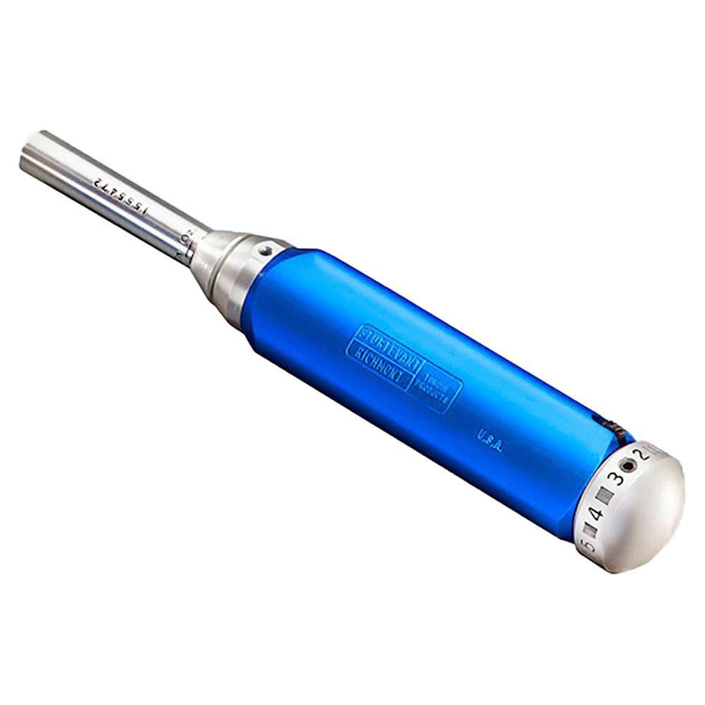 A blue and silver Sturtevant Richmont torque screwdriver.
